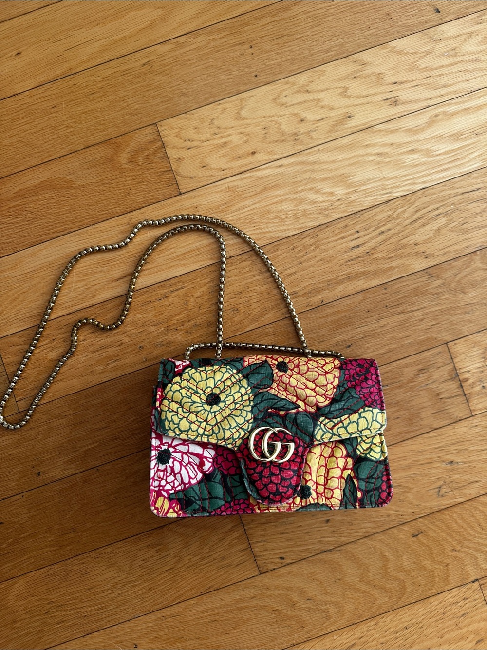 Floral Quilted Crossbody Double G Logo